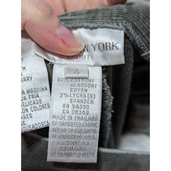 Jones New York Women's Green Straight-Leg Stretch Corduroy Pants Size 4 - Picture 6 of 7